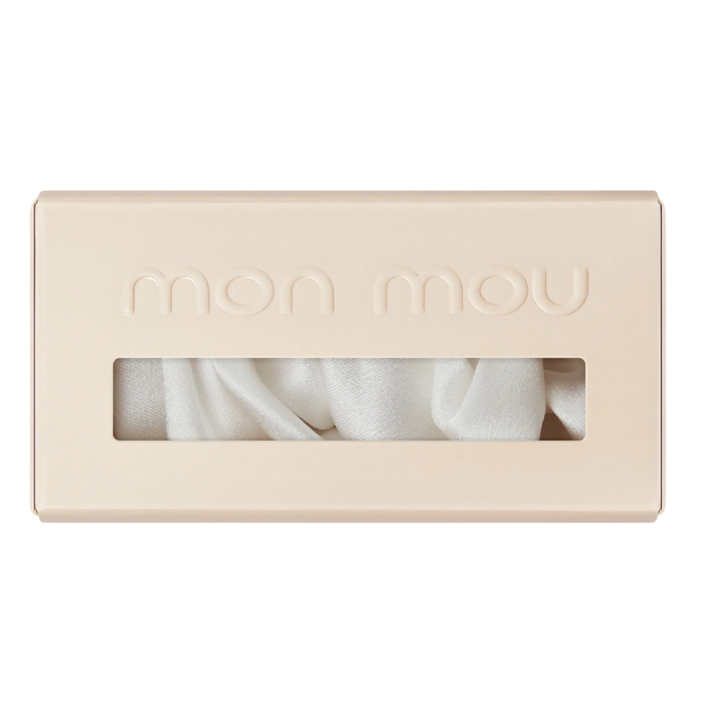 MON MOU Silk Large Scrunchie White - Об'ємна резинка для волосся з натурального шовку - фото №1